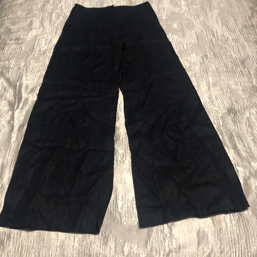 🎀 H&M Navy Wide Leg 💯% Linen Pants